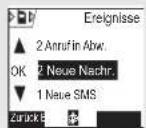 SAGEM D70C - Die Liste der Ereignisse einsehen - 3