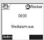 SAGEM D70C - Einstellung des Weckers - 2