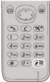 Hand-drawn image of a mobile phone keypad with numeric keypad and function buttons