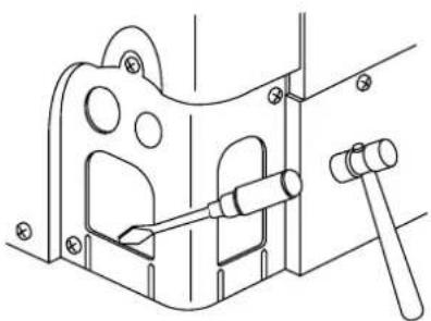 Technical line drawing of a mechanical clamp or bracket assembly (no text or symbols)
