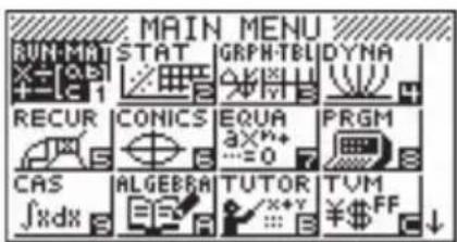 CASIO Algebra FX 1.0 Plus - Wahl des RUN·MAT-Menüs - 1