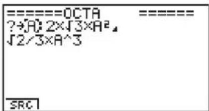 CASIO Algebra FX 1.0 Plus - Beispiel Zu suchen ist nach dem Buchstaben "A" in dem mit OCTA bezeichneten Programm. - 3