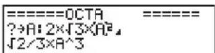 CASIO Algebra FX 1.0 Plus - Beispiel Zu suchen ist nach dem Buchstaben "A" in dem mit OCTA bezeichneten Programm. - 4