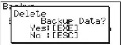 CASIO Algebra FX 1.0 Plus - - Löschen von Sicherungsdaten aus dem Archiv-Bereich - 1