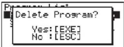 CASIO Algebra FX 1.0 Plus - - Löschen einer Programmdatei im aktuellen Bereich - 1