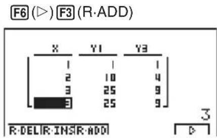 CASIO Algebra FX 1.0 Plus - •Anfügen einer Zeile - 3