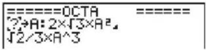 CASIO Algebra FX 1.0 Plus - Beispiel Zu suchen ist nach dem Buchstaben "A" in dem mit OCTA bezeichneten Programm. - 1