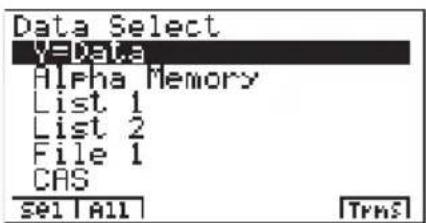 CASIO Algebra FX 1.0 Plus - - Senden von gewählten Datenfiles - 1