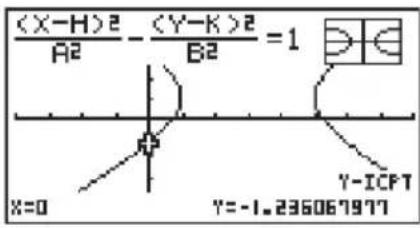 CASIO Algebra FX 1.0 Plus - - Berechnung der x - und y -Achsenschnittpunkte einer Hyperbel - 2