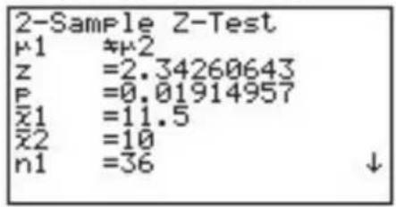 CASIO Algebra FX 1.0 Plus - Berechnungsergebnis-Ausgabebildschirm für F1(CALC) bzw. F6(DRAW) - 1