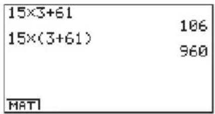 CASIO Algebra FX 1.0 Plus - Klammerrechnungen - 2