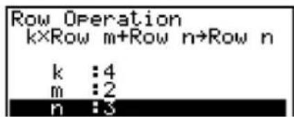 CASIO Algebra FX 1.0 Plus - - Skalare Multiplikation einer Zeile und Addition des Ergebnisses zu einer anderen Zeile - 2