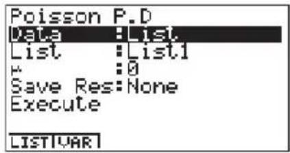 CASIO Algebra FX 1.0 Plus - - Einzelwahrscheinlichkeit einer () - Verteilung - 1