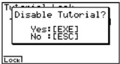CASIO Algebra FX 1.0 Plus - 9-5 Sperren des Tutoriums (nur ALGEBRA FX 2.0 PLUS) - 2