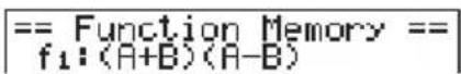 CASIO Algebra FX 1.0 Plus - •Abspeichern eines Funktionsterms - 7