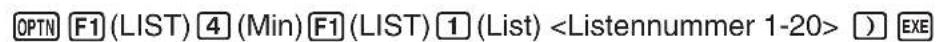 CASIO Algebra FX 1.0 Plus - - Bestimmung des Minimalwertes in einer Liste - 1