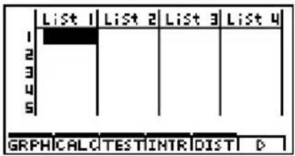CASIO Algebra FX 1.0 Plus - - Funktionstasten im STAT-Eingangsbildschirm - 1
