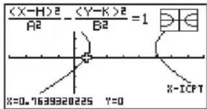 CASIO Algebra FX 1.0 Plus - - Berechnung der x - und y -Achsenschnittpunkte einer Hyperbel - 1