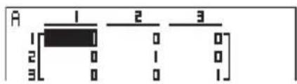 CASIO Algebra FX 1.0 Plus - • Eingeben einer Einheitsmatrix - 3