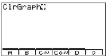 CASIO Algebra FX 1.0 Plus - Beispiel 1 Verwendung des Katalogs zur Eingabe des Befehls für das Löschen der Grafikanzeige (ClrGraph) - 1