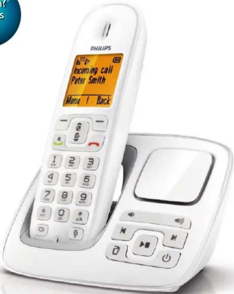 PHILIPS Incoming call Peter Smith Menu | Back
