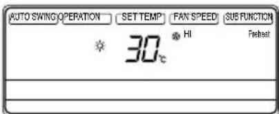 AUTO SWING OPERATION SET TEMP FAN SPEED SUB FUNCTION 30 °C HI Peltest