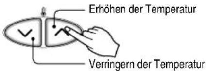 Erhöhen der Temperatur Verringern der Temperatur