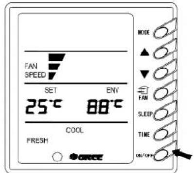 GREE GFH24K3FI-GUHD24NK3FO - Ausschalten ON/OFF Gerät Fig. 2 - 1