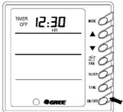 TIMER OFF 12:30 HR MODE ▲ ▼ FAN SLEEP TIME ON/OFF GREE