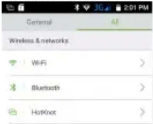 General Wireless & networks WiFi Bluetooth HotKnot