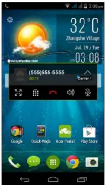 ACER Liquid Z500 Duo - The voice call screen - 1