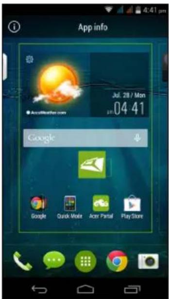 ACER Liquid Z500 Duo - Adding and removing shortcuts and widgets - 2