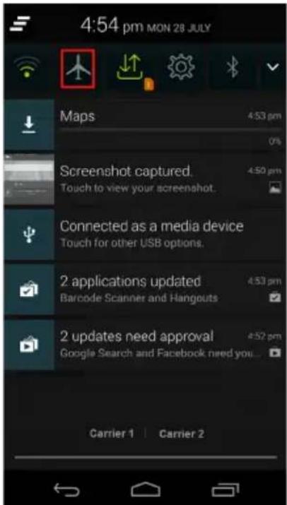 ACER Liquid Z500 Duo - Turning Airplane mode on or off - 1