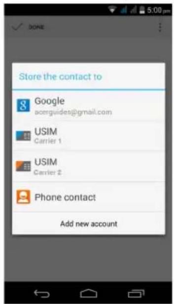 ACER Liquid Z500 Duo - Adding a contact - 1