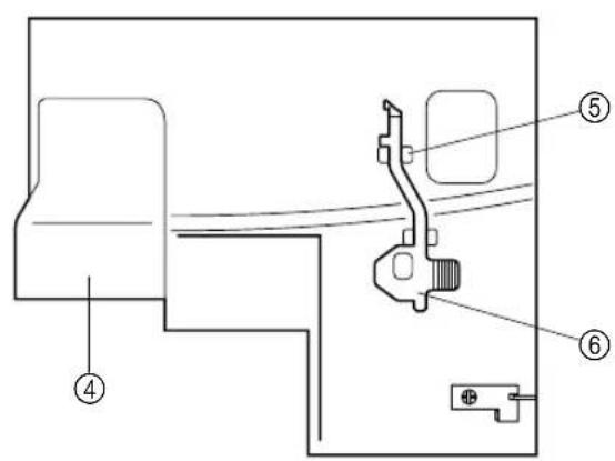 Technical diagram of a mechanical assembly with numbered components and labeled parts