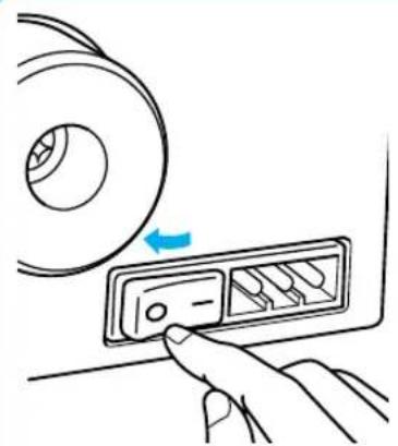 Diagram showing a hand pressing a component labeled '10' with an arrow indicating rotation or adjustment.