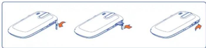 ALCATEL One Touch 907N - Einsetzen der SD-Karte: - 1