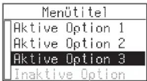 Menütitel Aktive Option 1 Aktive Option 2 Aktive Option 3 Inaktive Option