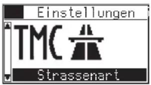 Einstellungen TMC Strassenart