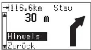 -116.6km Stau 30 m Hinweis Zurück