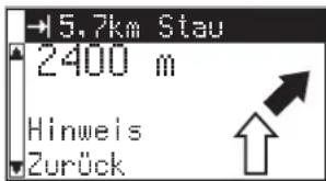 15.7km Stau 2400 m Hinweis Zurück