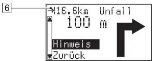 6 16.6km Unfall 100 m Hinweis Zurück