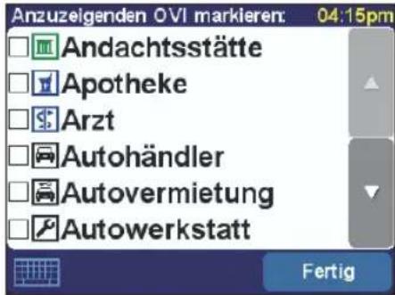 Anzuzeigenden OVI markieren: 04:15pm Andachtsstätte Apotheke Arzt Autohändler Autovermietung Autowerkstatt Fertig
