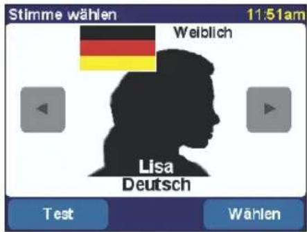 Stimme wählen 11:51am Weiblich Lisa Deutsch Test Wählen