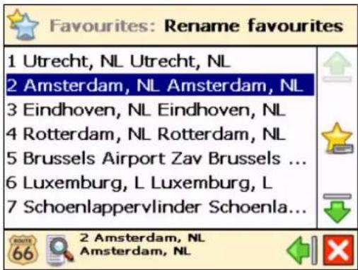 ROUTE 66 Chicago 9000 - Select the favourite destination you want to rename and confirm your choice - 1