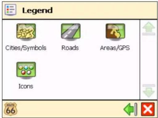 ROUTE 66 Chicago 9000 - In the Legend screen, select: - 1