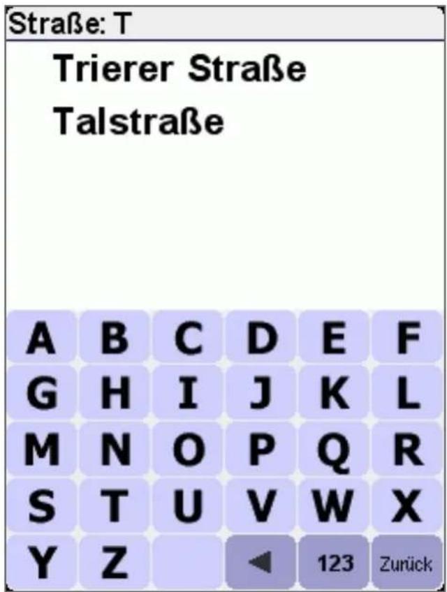 Straße: T Trierer Straße Talstraße A B C D E F G H I J K L M N O P Q R S T U V W X Y Z 123 Zurück