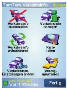 TomTom VerkehrInfo 3:00pm Verkehrsinfo ausschalten Verkehrsinfo anzeigen Verkehrsinfo aktualisierten Karte rollen Verkehrsinfo Einstellungen andern Verzog, minimieren Lab - Immateri Vor 1 Minuten Fertig
