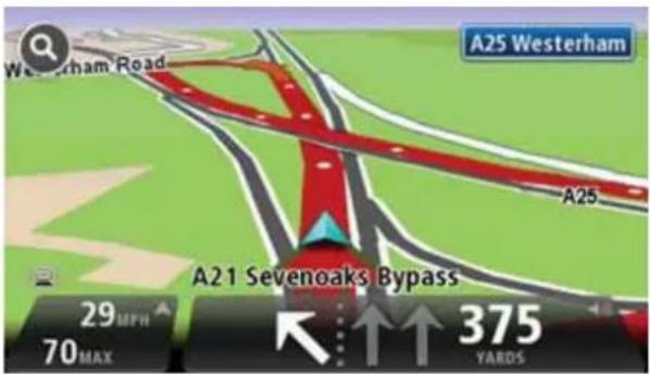 A25 Westerham Road A25 A21 Sevenoaks Bypass 29 MPH 70 MAX 375 YARDS