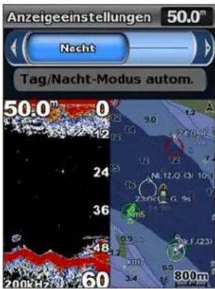 Anzeigeeinstellungen 50.0m Nacht Tag/Nacht-Modus autom. 50.0m 0 12 24 36 48 60 200kHz 27 9.0 12 13 14 15 16 17 18 19 20 21 22 23 24 25 26 27 28 29 30 31 32 33 34 35 36 37 38 39 40 41 42 43 44 45 46 47 48 49 50.0m 800m